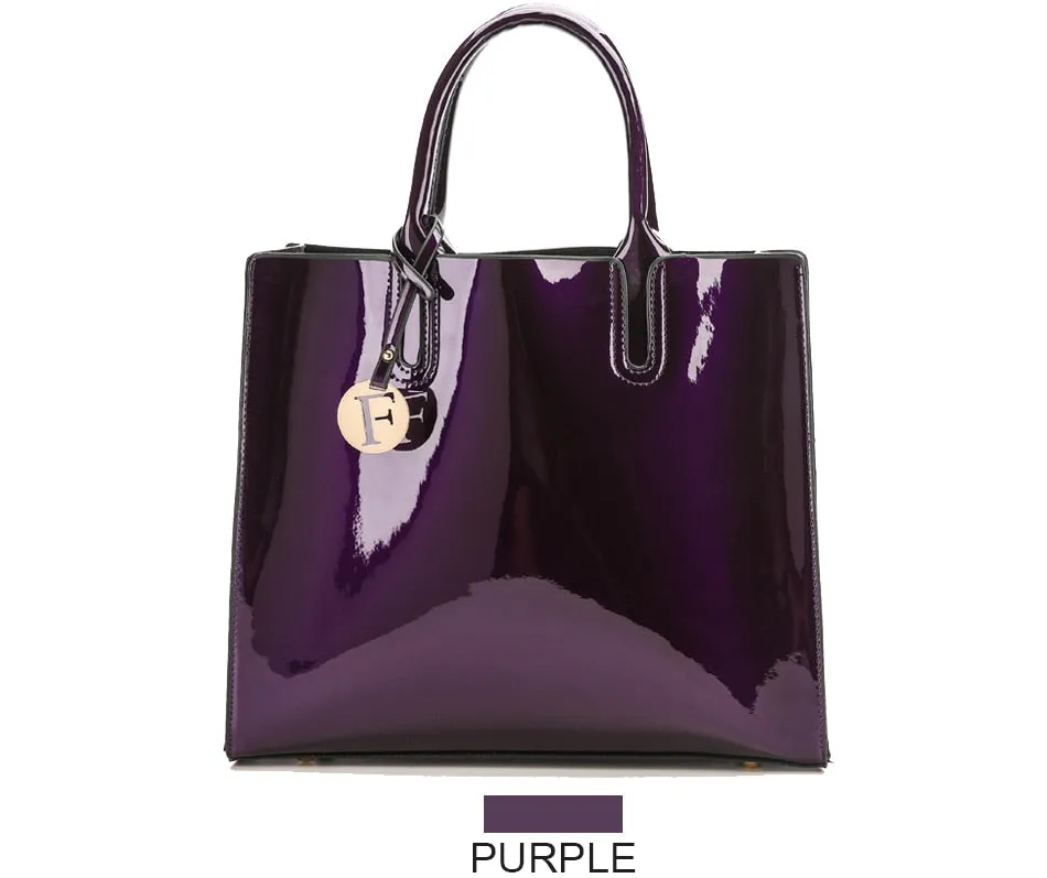 3 Sets High Quality Patent Leather Women Handbags Luxury Brands Tote Bag Ladies Shoulder Messenger crossbody bag Clutch Feminina