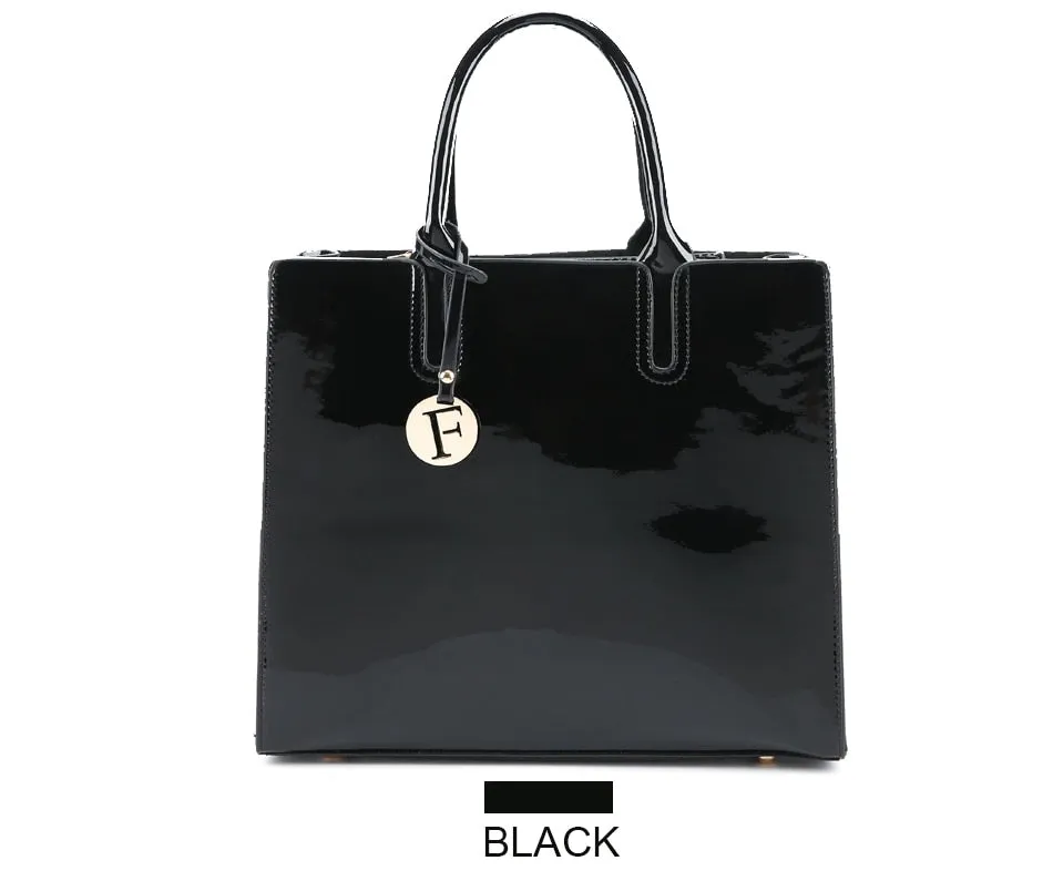 3 Sets High Quality Patent Leather Women Handbags Luxury Brands Tote Bag Ladies Shoulder Messenger crossbody bag Clutch Feminina