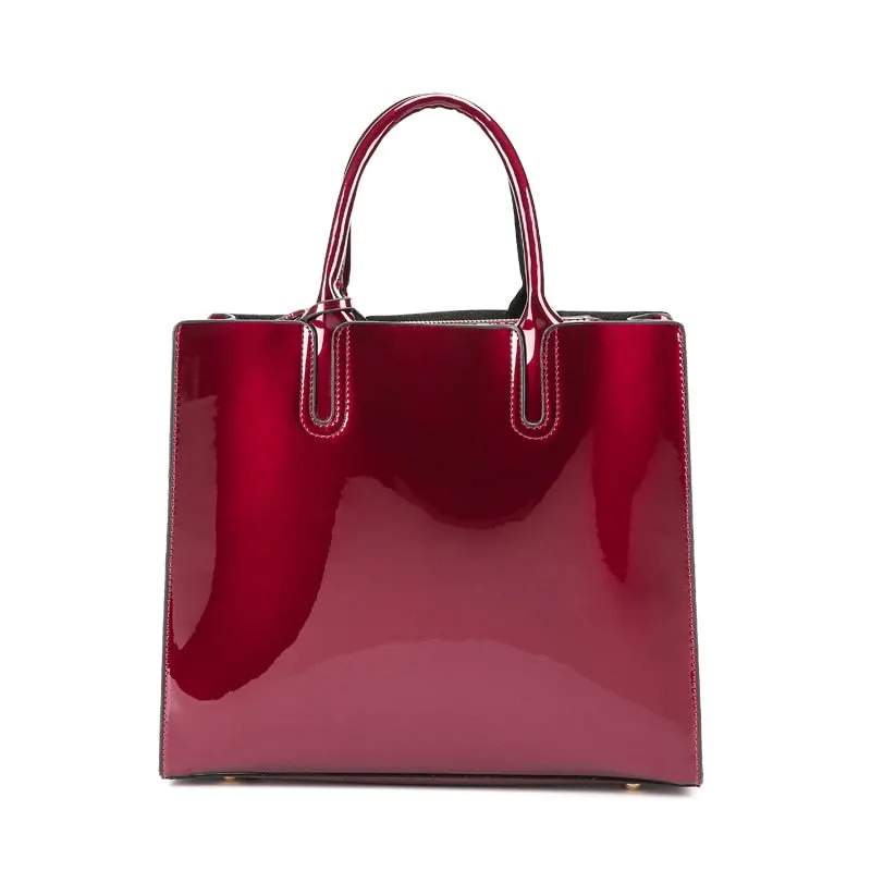 3 Sets High Quality Patent Leather Women Handbags Luxury Brands Tote Bag Ladies Shoulder Messenger crossbody bag Clutch Feminina