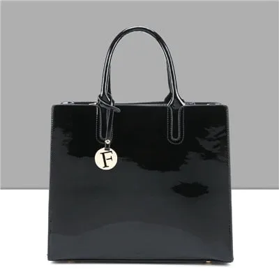 3 Sets High Quality Patent Leather Women Handbags Luxury Brands Tote Bag Ladies Shoulder Messenger crossbody bag Clutch Feminina