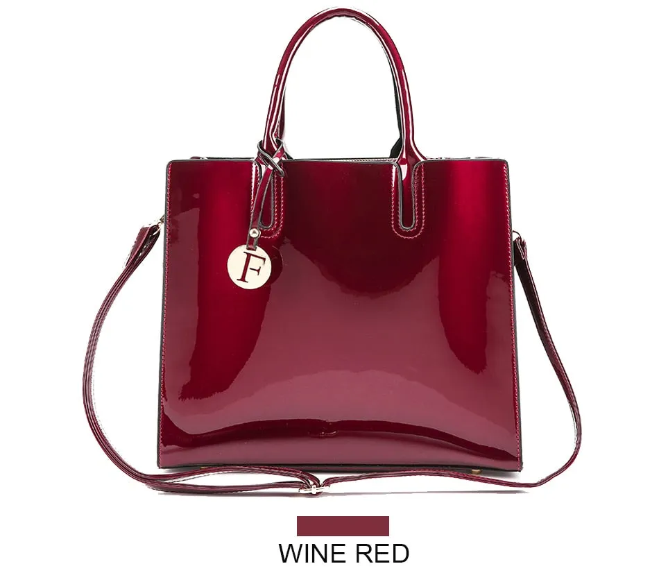 3 Sets High Quality Patent Leather Women Handbags Luxury Brands Tote Bag Ladies Shoulder Messenger crossbody bag Clutch Feminina