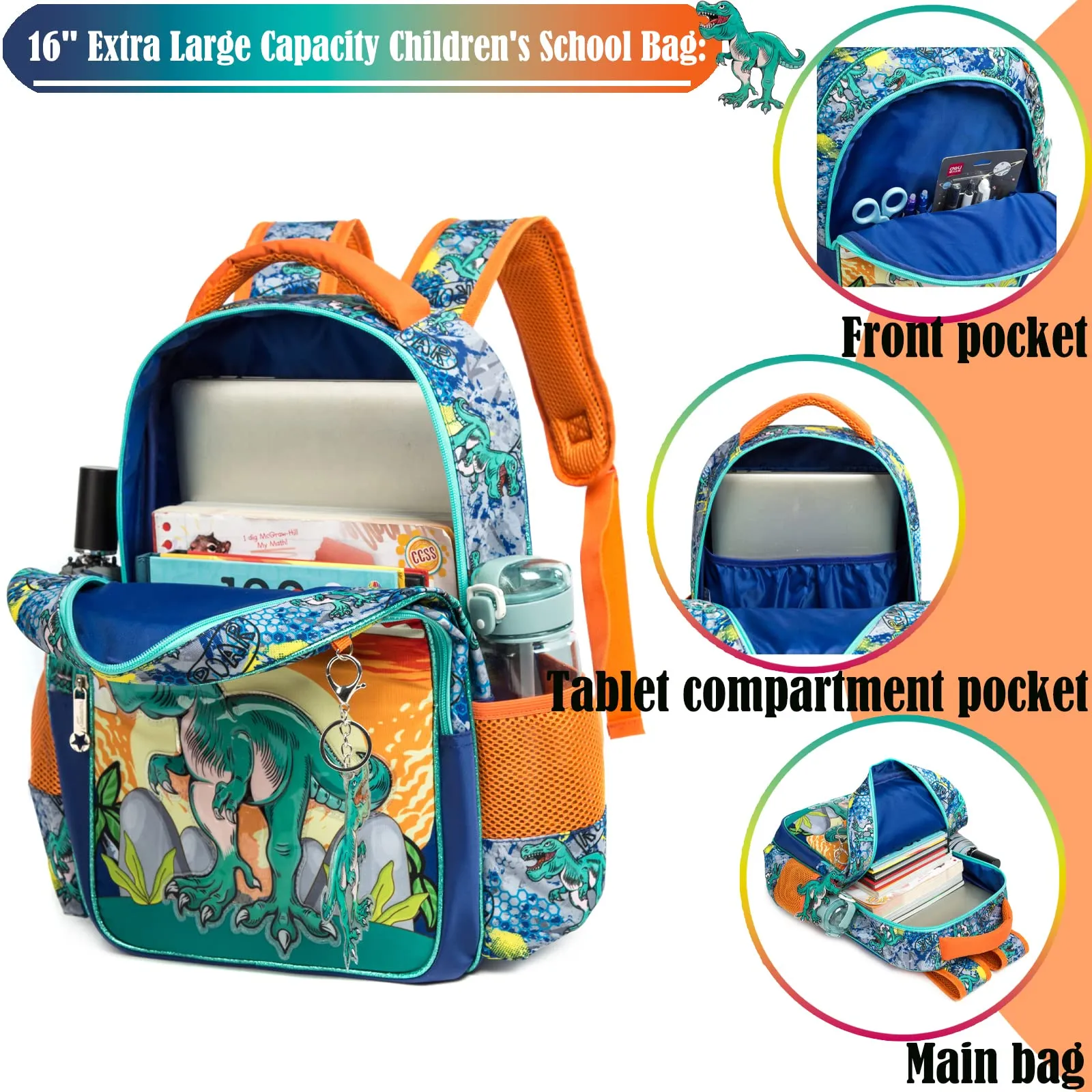 3D Cartoon Pattern Kids Boys Girls School Bags/Bookbags/Backpack