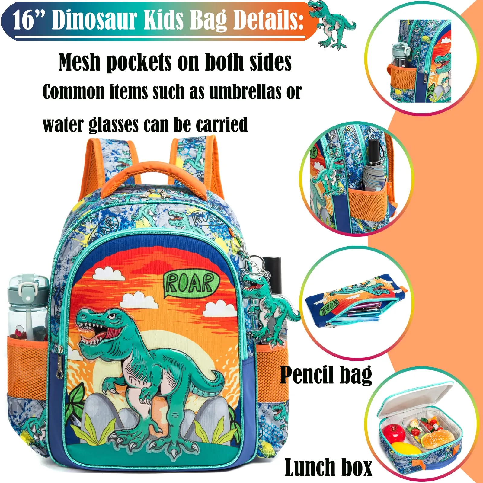3D Cartoon Pattern Kids Boys Girls School Bags/Bookbags/Backpack