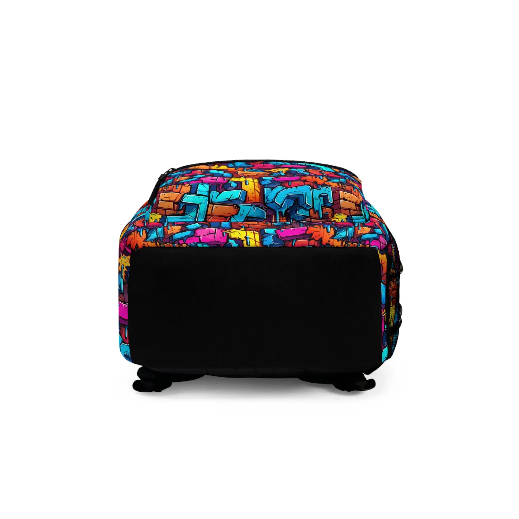 3D Rainbow Colored Graphic Blocks Design Lightweight Backpack
