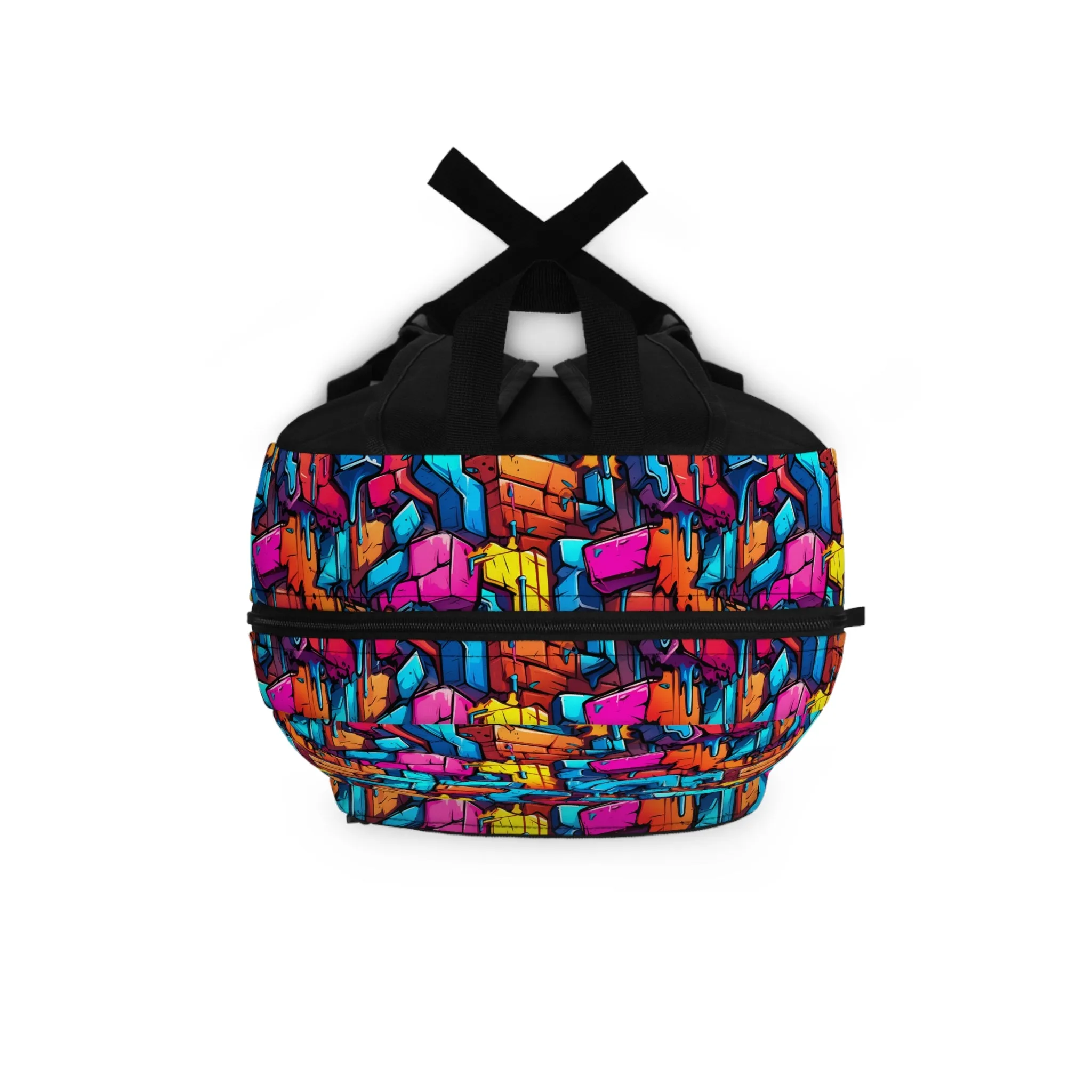 3D Rainbow Colored Graphic Blocks Design Lightweight Backpack