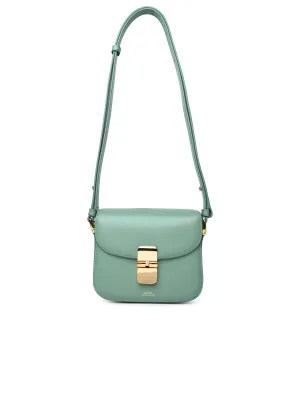 A.P.C. 'Grace' Mini Crossbody Bag In Green Lear