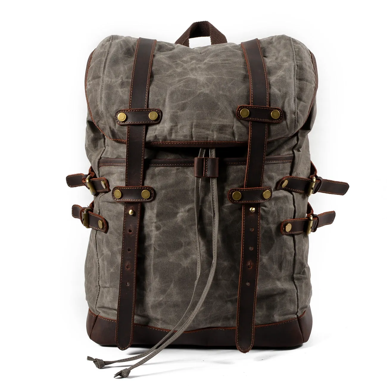 Arxus Waxed Canvas Backpack Waterproof 15.6 Inch Laptop Casual School College Bags Travel Rucksack