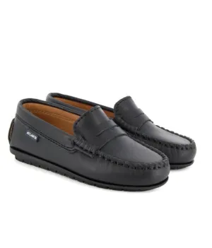 Atlanta Mocassin Black Leather Unisex Penny Loafer 032