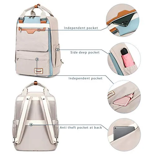 Backpack Rucksacks Daypack with Laptop Compartment & Anti Theft Pocket Waterproof School Backpack Laptop Backpack 15.6 Inch for Uni Travel Leisure Job