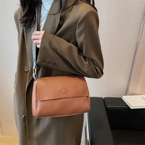 binfenxie  Women Retro Crossbody Purse Bags Litchi Pattern Soft PU Solid Color Messenger Side Bag Latest Branded Shoulder Totes