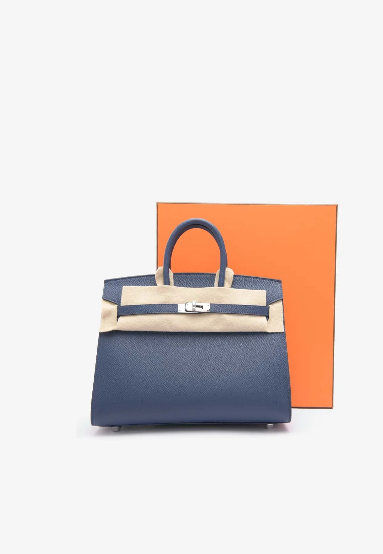 Birkin 25 Sellier in Bleu Navy Epsom Leather with Palladium Hardware
