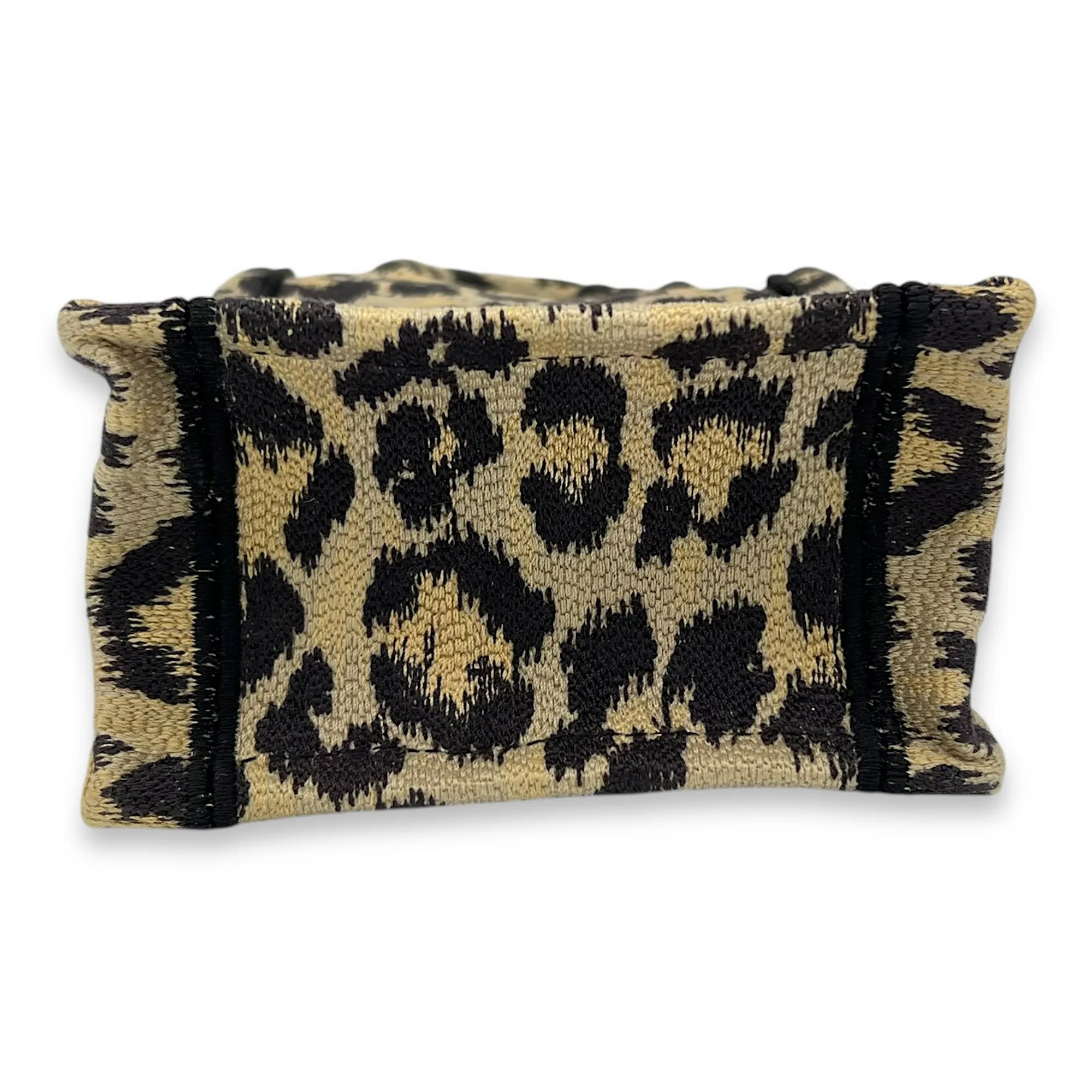 Book Tote Top Handle Bag Mini Vertical Brown in Jacquard, Gold hardware