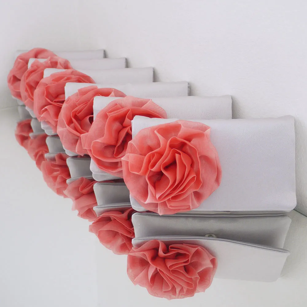 Bridesmaids clutches - set of Cherish small bags, custom made in your colour scheme