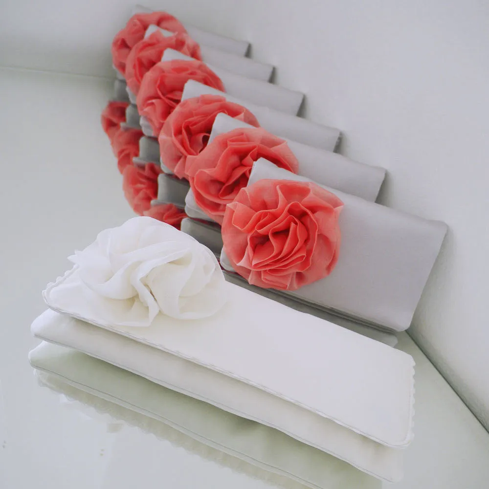 Bridesmaids clutches - set of Cherish small bags, custom made in your colour scheme