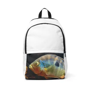 Brown and Orange Fish Unisex Fabric Backpack