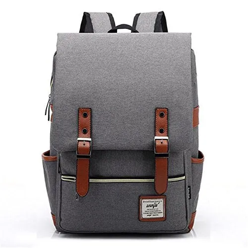 Canvas Backpack - Lightweight Laptop Backpack, Vintage Travel Backpack Laptop Sleeve, Campus