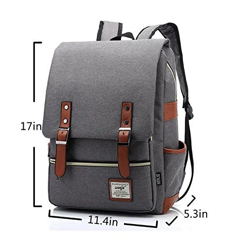 Canvas Backpack - Lightweight Laptop Backpack, Vintage Travel Backpack Laptop Sleeve, Campus