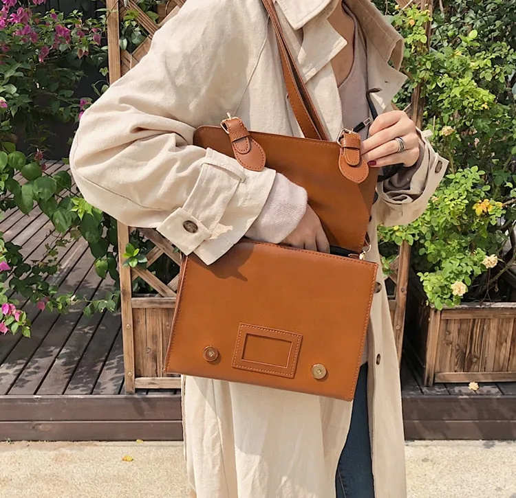 Caramel Retro Messenger Bag