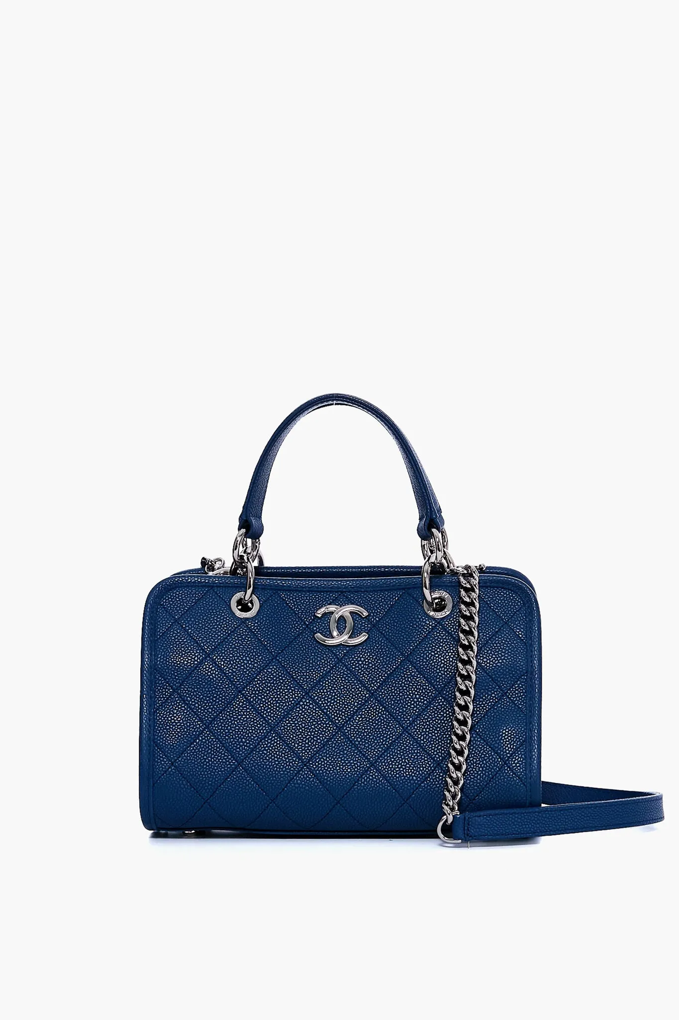 CHANEL Blue Caviar Stitched Shopping Tote