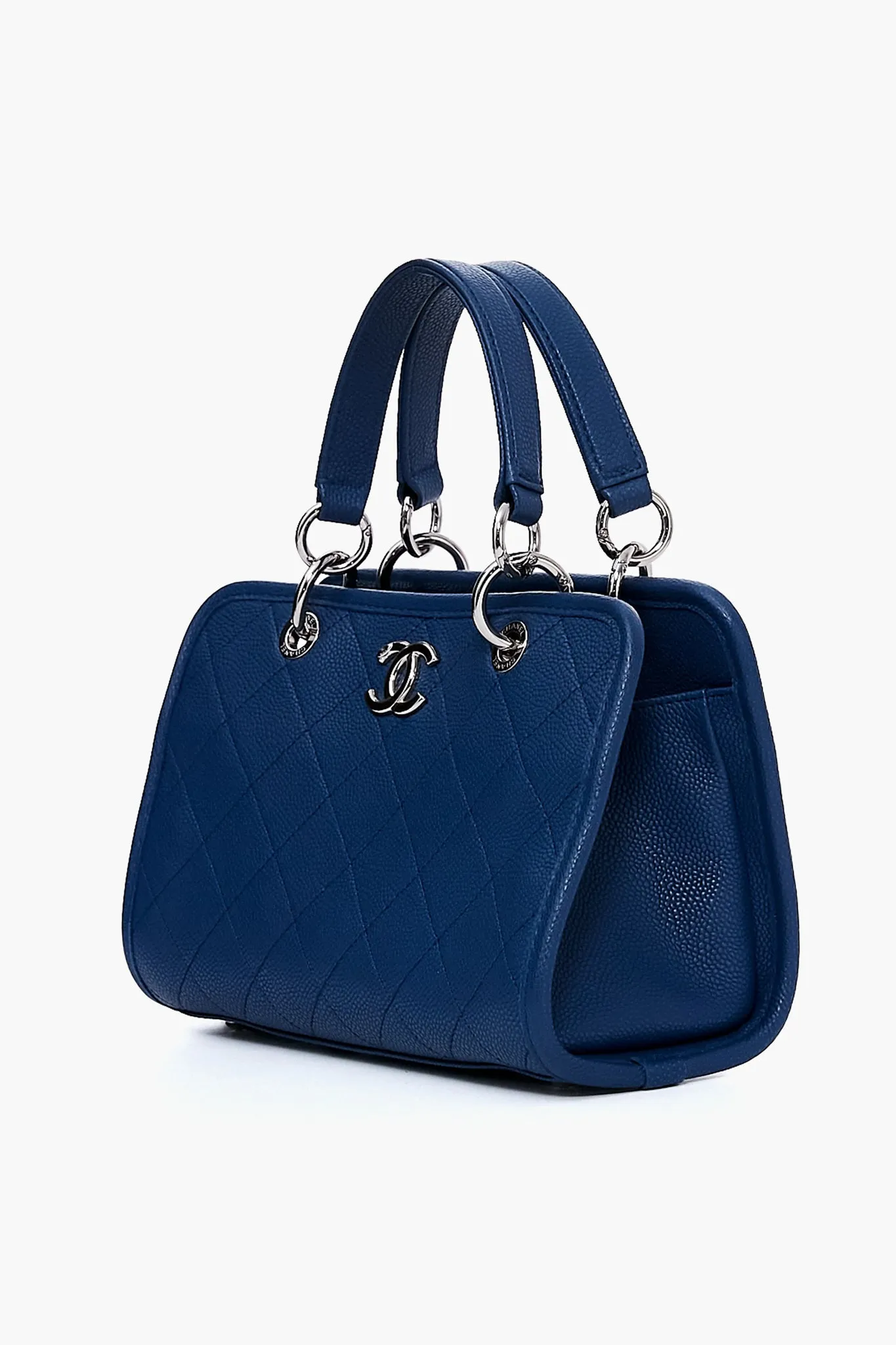 CHANEL Blue Caviar Stitched Shopping Tote