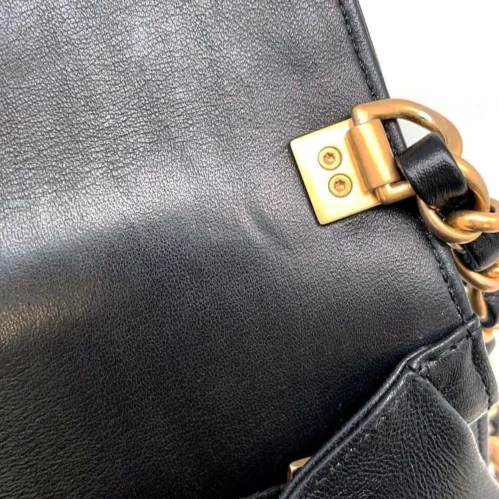 CHANEL Matelasse Top Handle 2wayBag Black AS2478 Crumple Lambskin