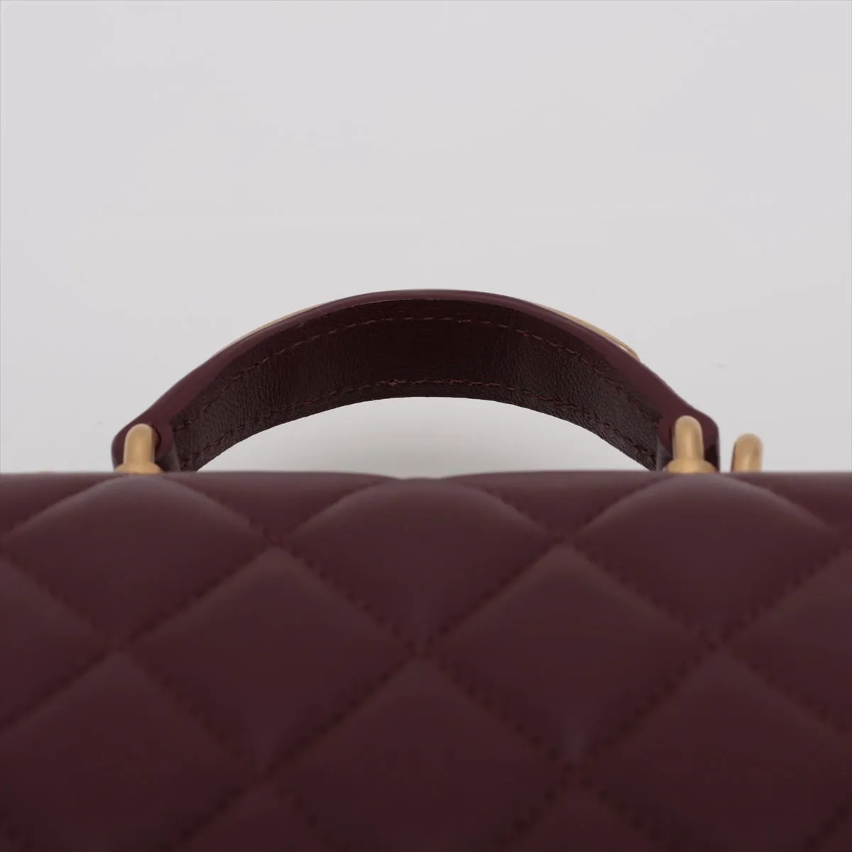 Chanel Mini Matrasse  Chain Shoulder Bag Top Handle Bordeaux G