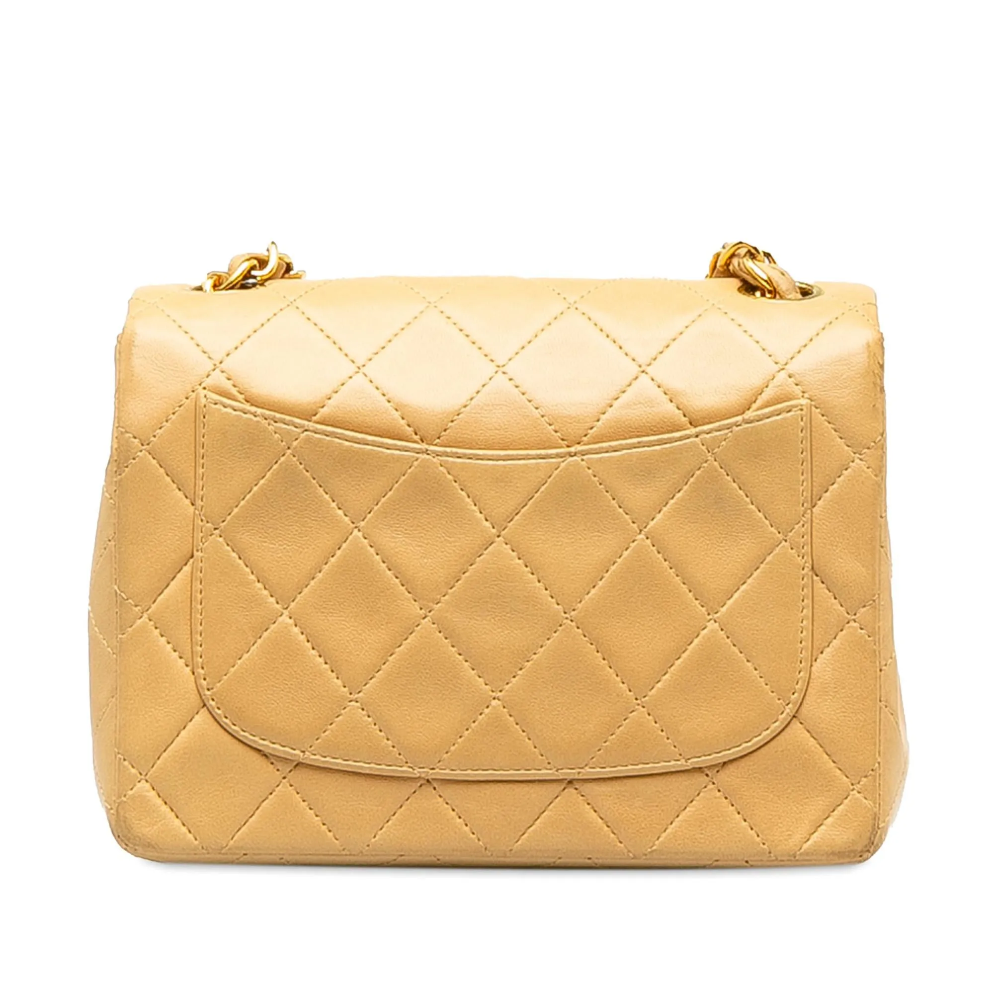 Chanel Mini Square Classic Lambskin Single Flap (SHG-E8DBvA)