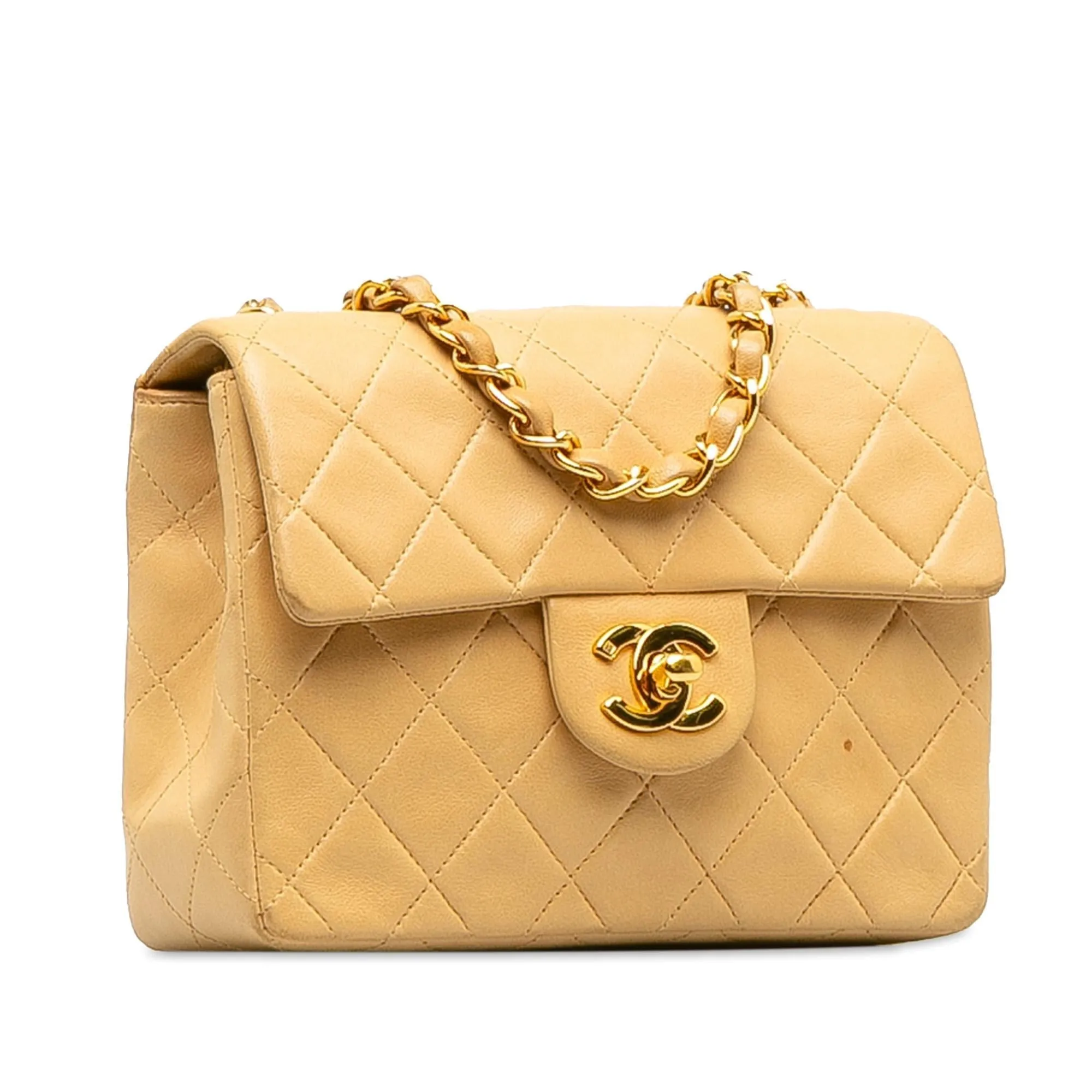 Chanel Mini Square Classic Lambskin Single Flap (SHG-E8DBvA)
