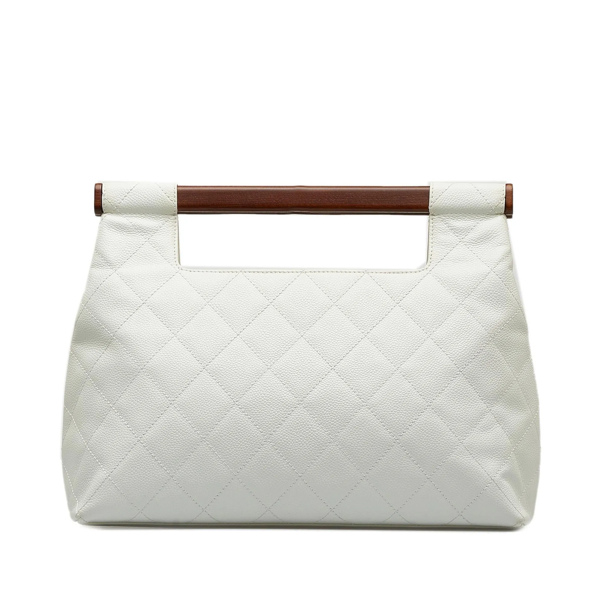 Chanel Quilted Caviar Wood Handle Tote Bag (SHG-McC69J)