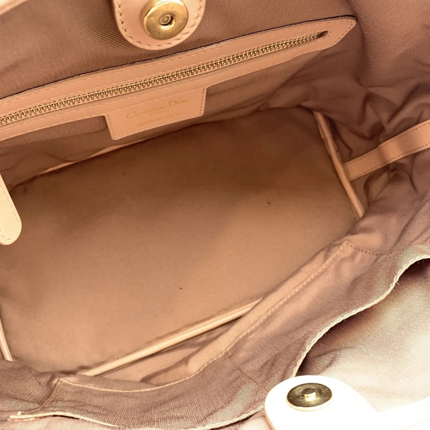 CHRISTIAN DIOR Pink Cannage Canvas Panarea Tote Bag