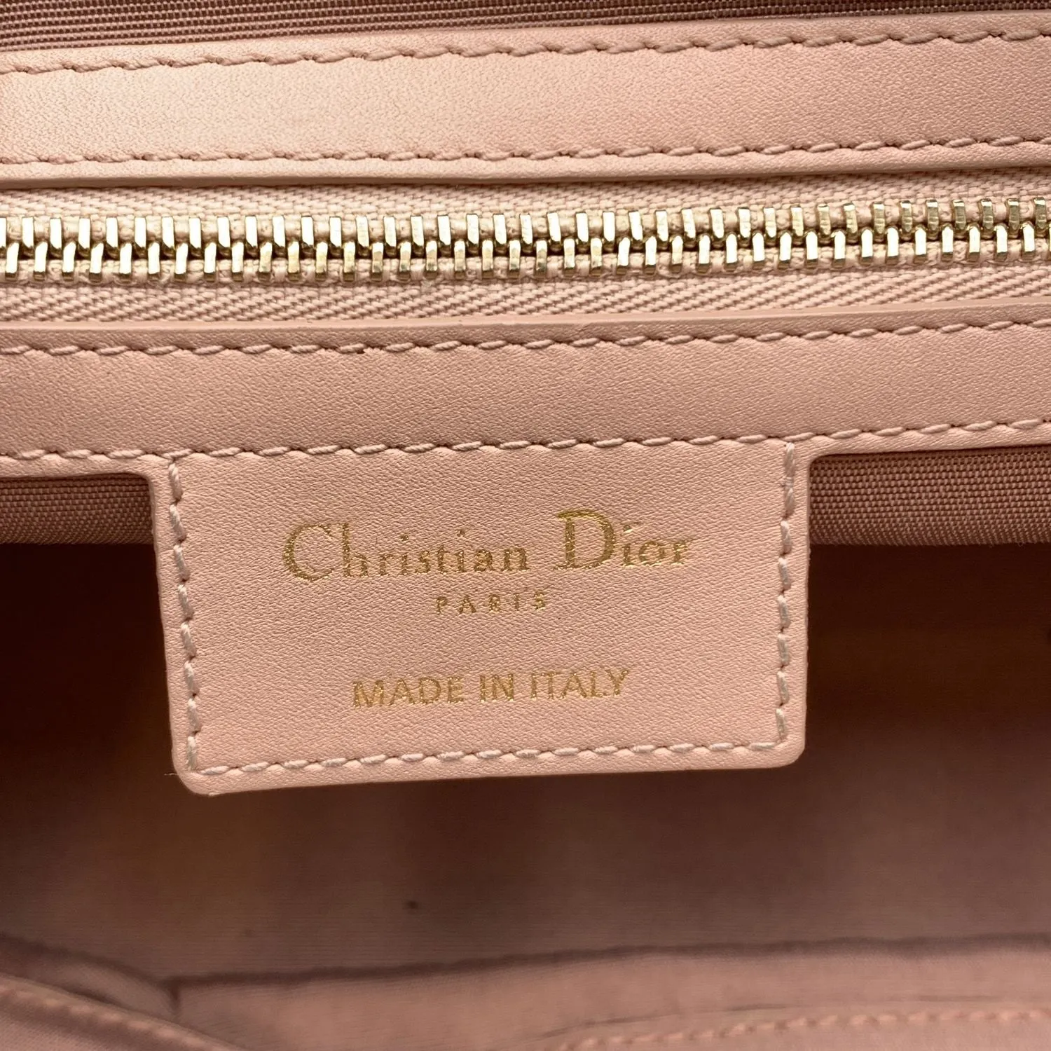 CHRISTIAN DIOR Pink Cannage Canvas Panarea Tote Bag