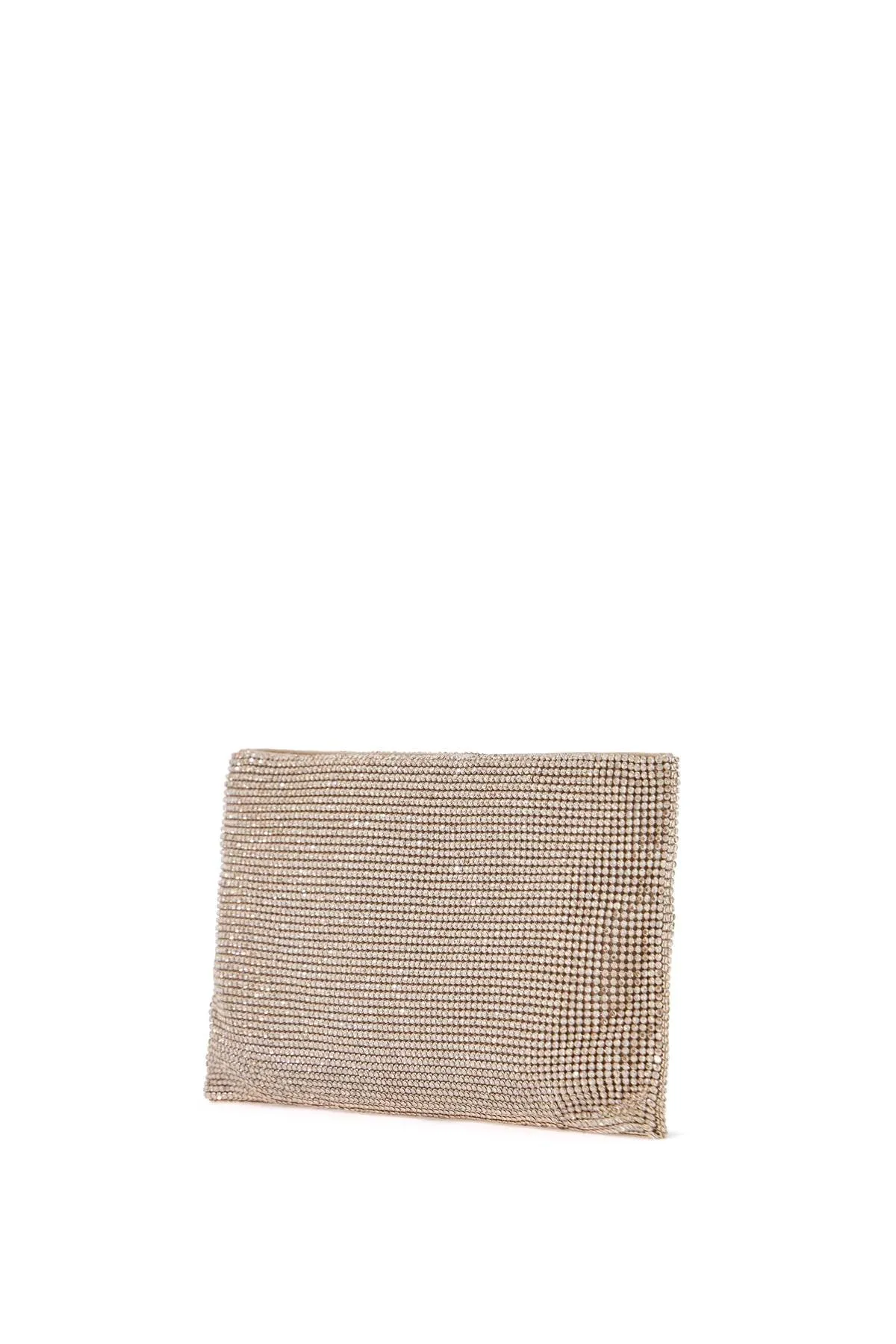 compact rectangular bag in light gold rhinestones with elegant and sophisticated chain SS25015 SHINE ON YOU CRAZY DIAMOND LIGHT GOLD