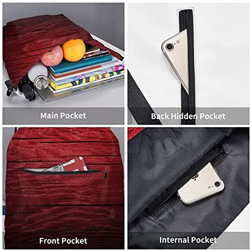 Drawstring Sports Backpack,Maroon,Wooden Planks Timber Board Ancient Tre,Travel Strap Pack Rucksack Shoulder Bags Gym Sackpack Casual Running Daypack For Men Women Teens 13.7"X17"