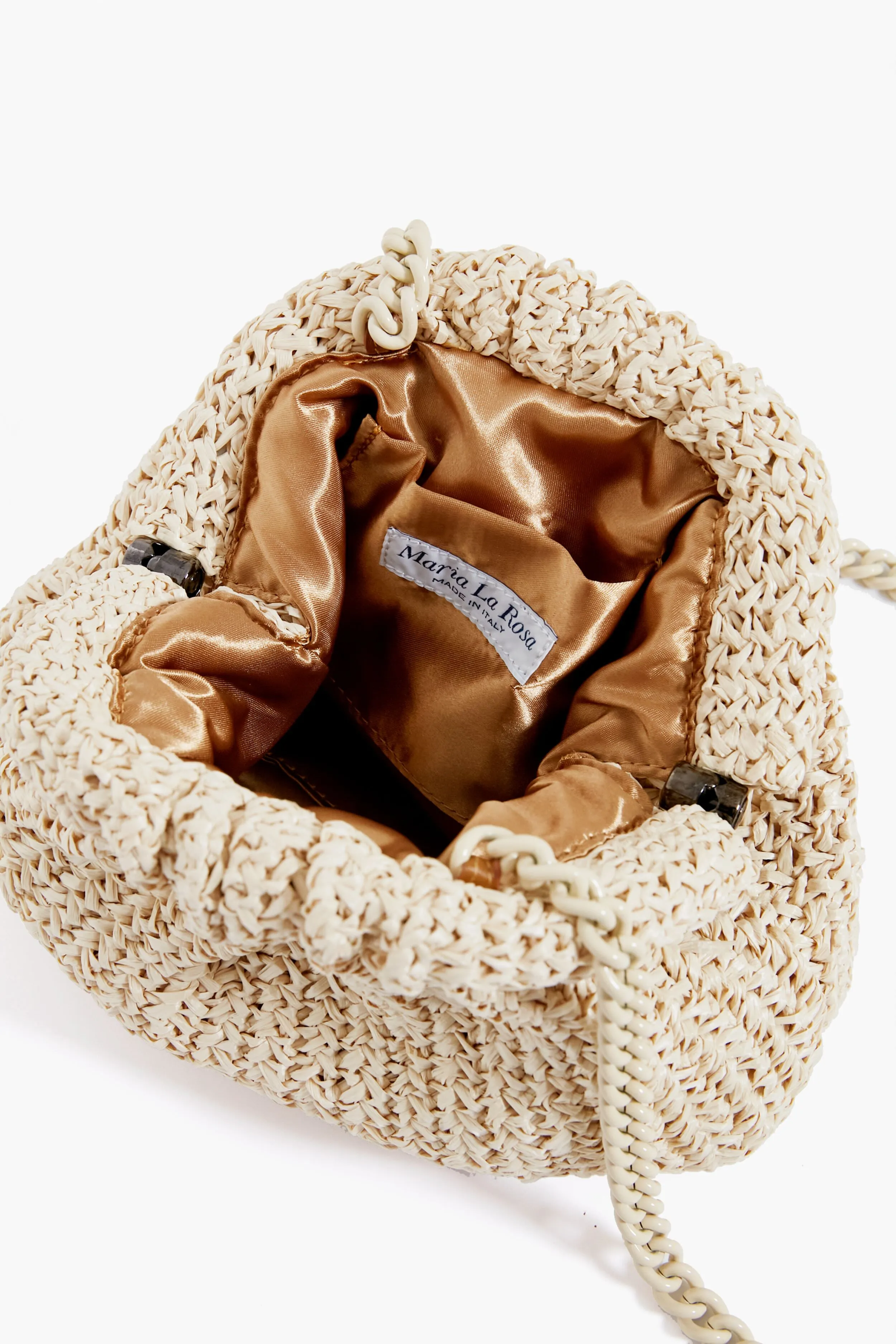 Ecru Mini Game Crochet Solid Clutch