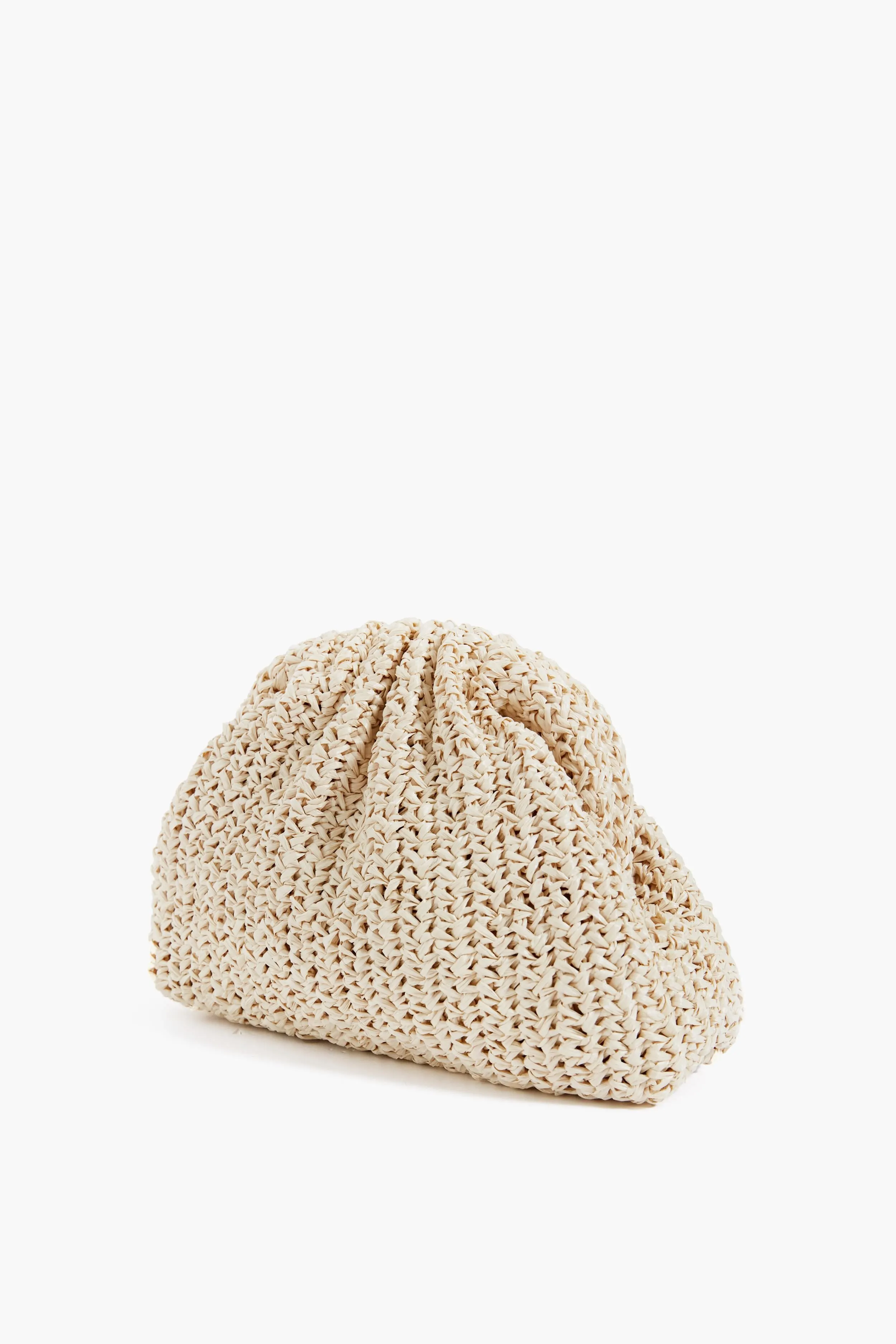 Ecru Mini Game Crochet Solid Clutch