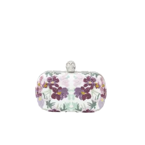 Embroidered Floral Skull Clutch