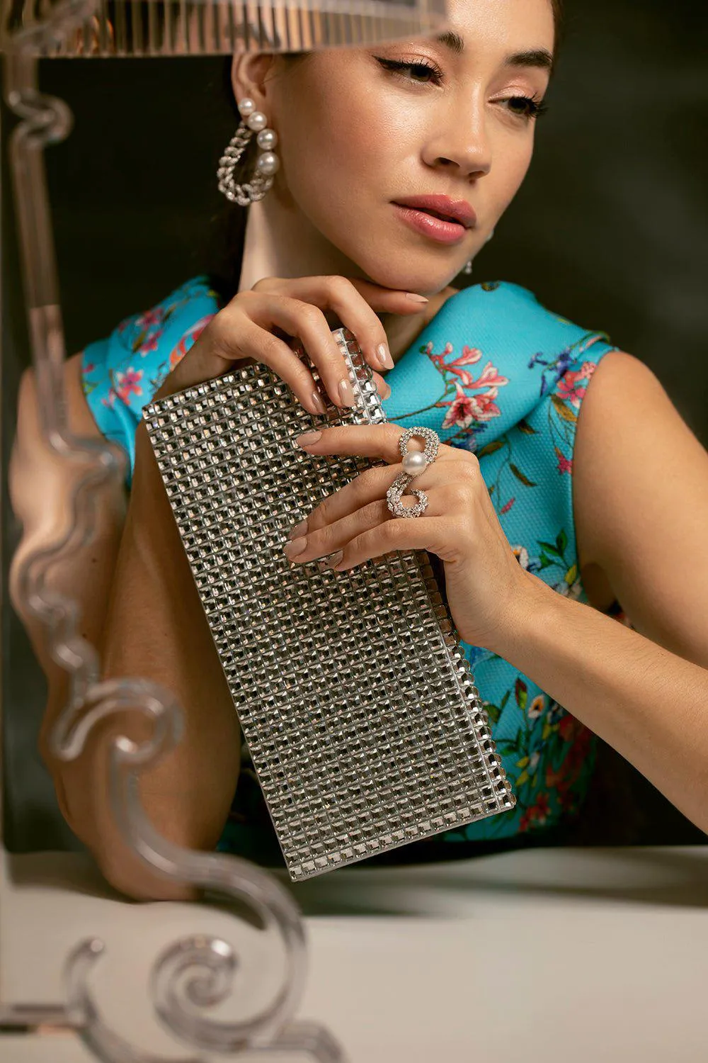 Envelope Rhinestone Clutch
