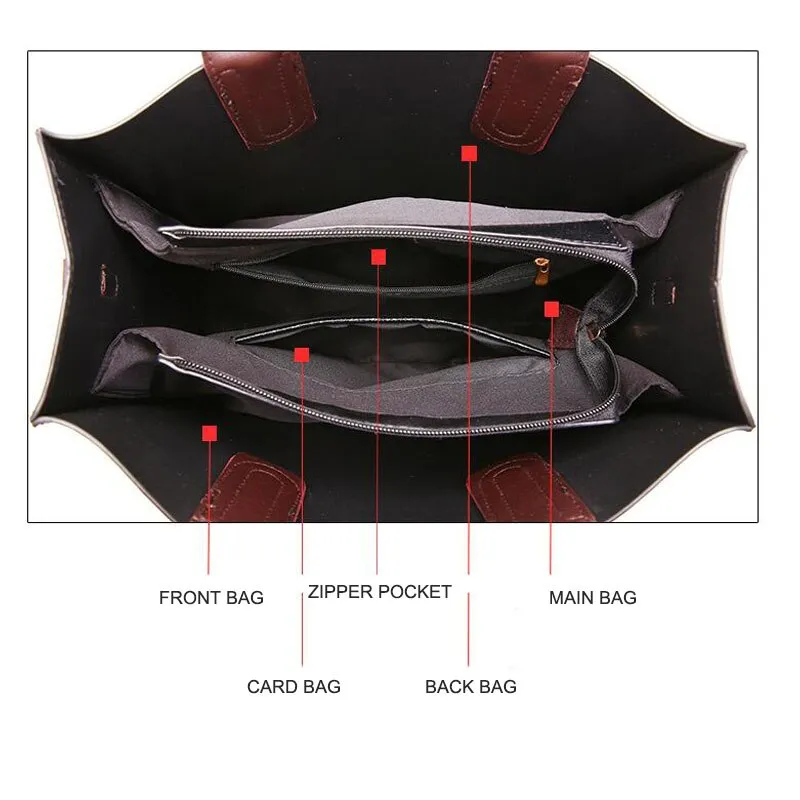 Famous Brand Designer Handbags Leather Bags Women Large Capacity Vintage Hand Top-Handle Bags Solid Tote Ladies Shoulder Bag