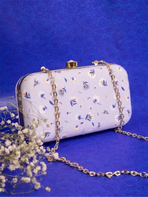 Floral Lavender Box Clutch
