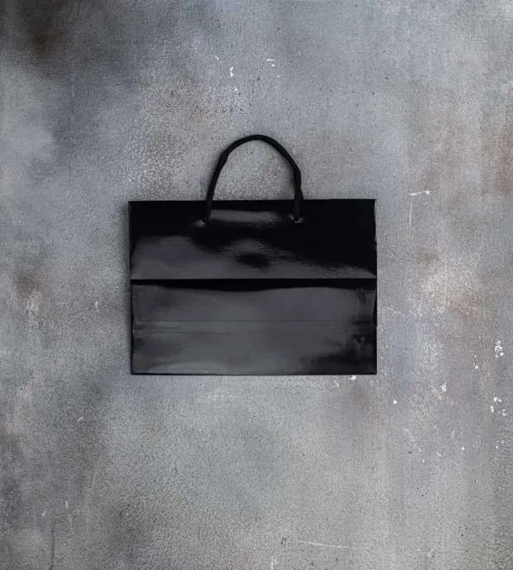 FSC® Black Gloss Laminated Rope Handle Paper Bags - 310x120x220mm