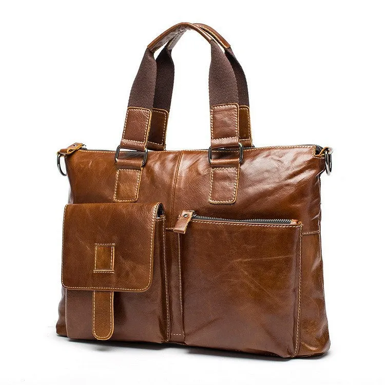 Genuine Leather Casual Men's Briefcase
