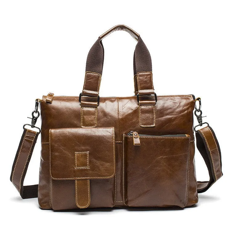 Genuine Leather Casual Men's Briefcase