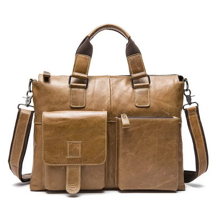 Genuine Leather Casual Men's Briefcase