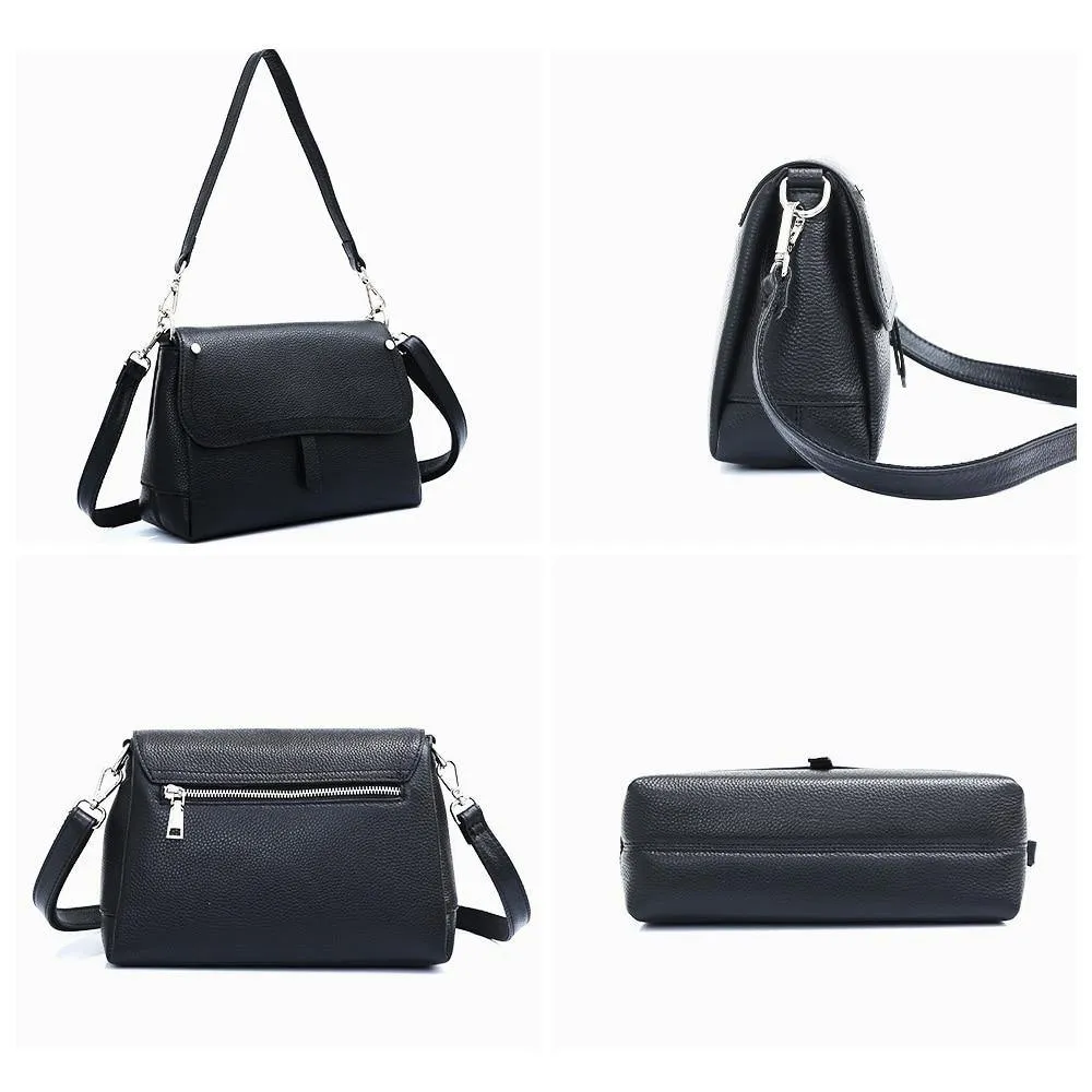 Genuine Leather Fashion Shoulder Bag Women Flap Messenger Crossbody Handbag
