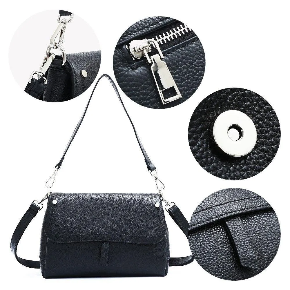 Genuine Leather Fashion Shoulder Bag Women Flap Messenger Crossbody Handbag