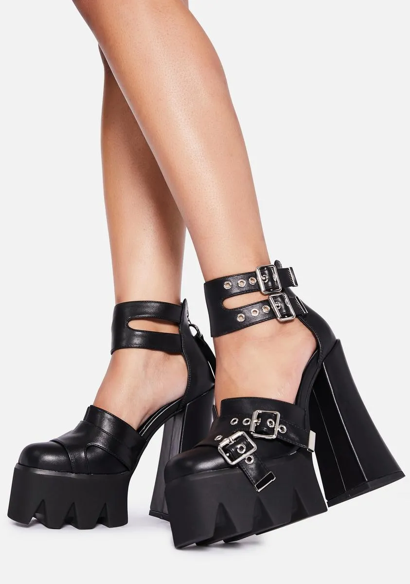 Give 'Em Hell Buckle Heels