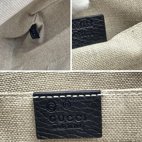 Gucci Black Leather Pochette Bamboo Tassel Clutch Bag Handbag