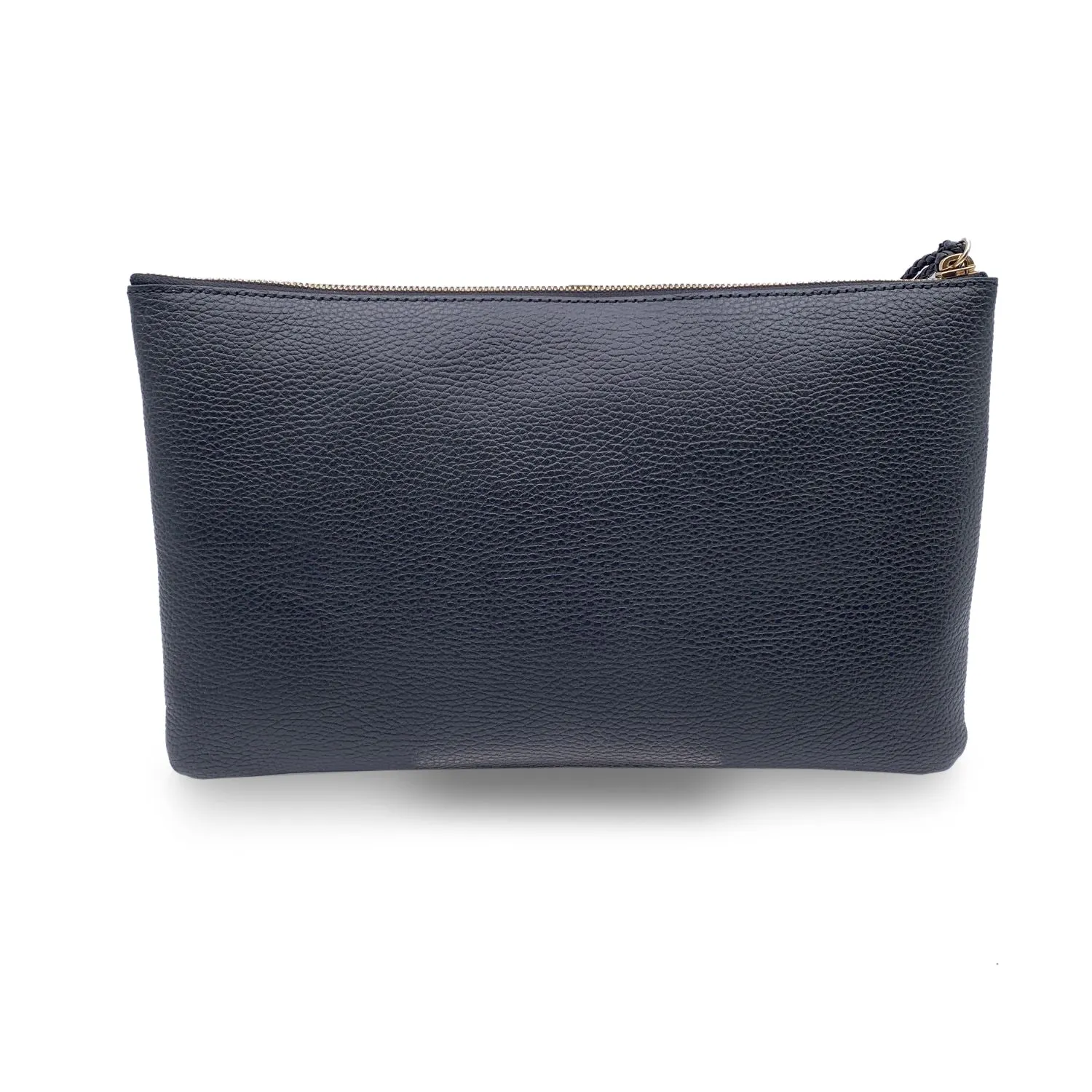 Gucci Black Leather Pochette Bamboo Tassel Clutch Bag Handbag