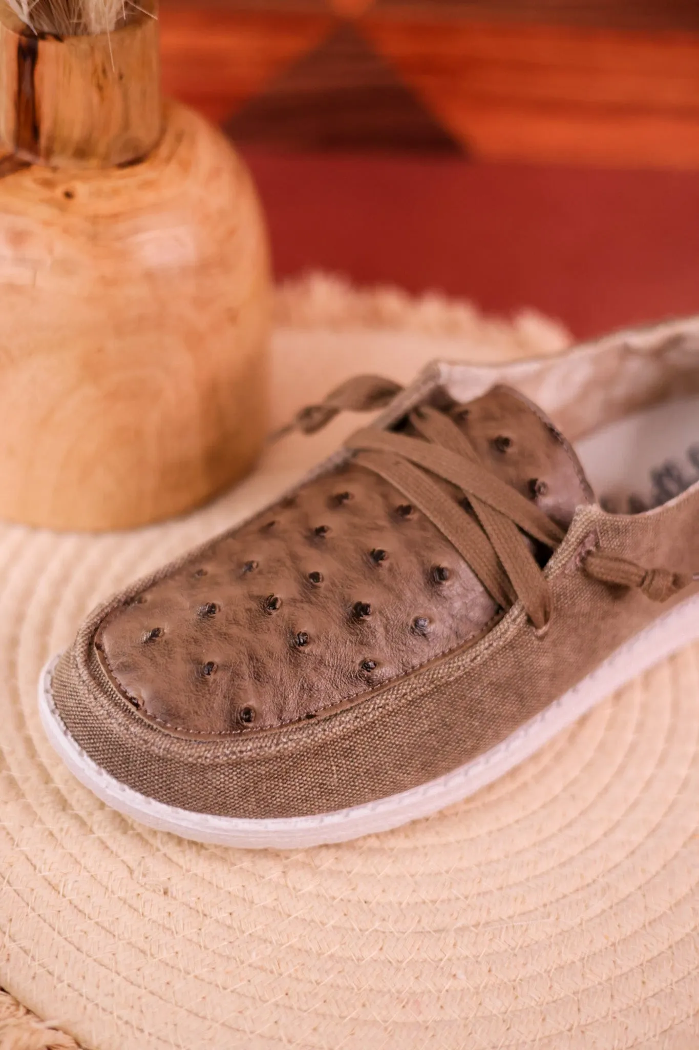 Gypsy Jazz Ostrich Slip On Shoes FINAL SALE