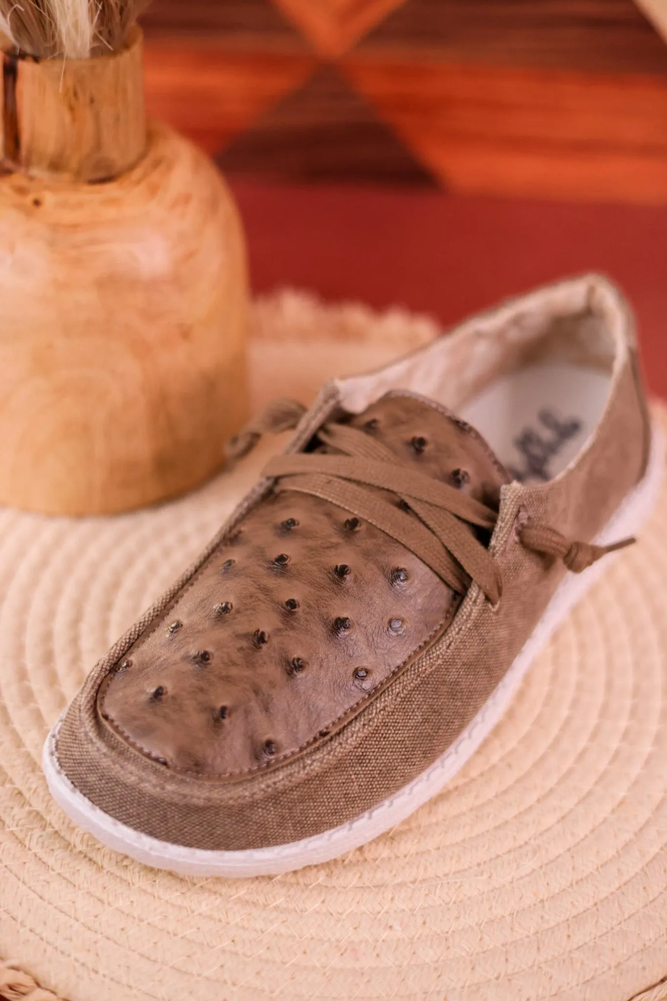Gypsy Jazz Ostrich Slip On Shoes FINAL SALE
